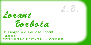 lorant borbola business card